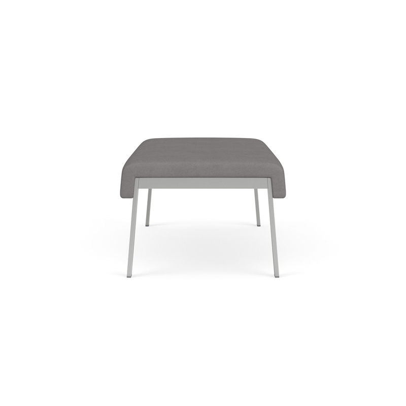 Waterfall Reception Waiting Room 2-Seat Bench / Silver Steel / Light Gray