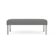 Waterfall Reception Waiting Room 2-Seat Bench / Silver Steel / Light Gray