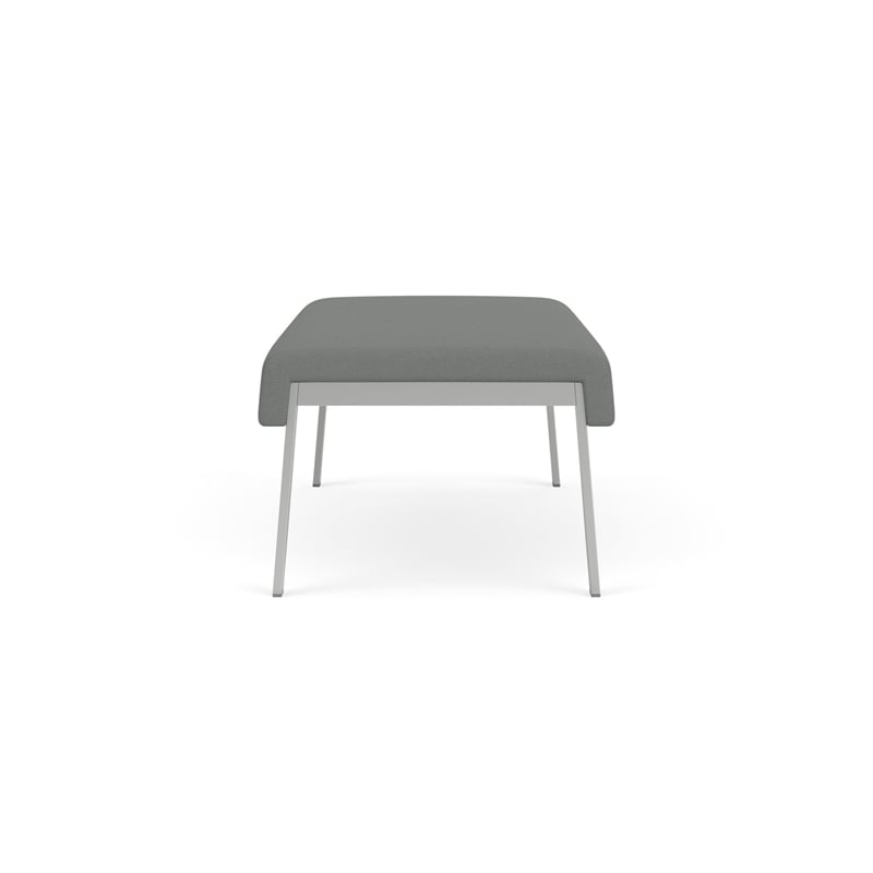 Waterfall Reception Waiting Room 2-Seat Bench / Silver Steel / Light Gray