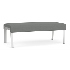 Waterfall Reception Waiting Room 2-Seat Bench / Silver Steel / Light Gray
