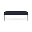 Waterfall Reception Waiting Room 2-Seat Bench Dark / Silver Steel / Navy Blue