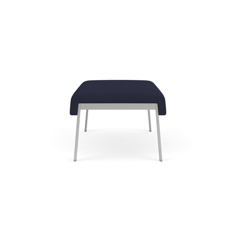 Waterfall Reception Waiting Room 2-Seat Bench Dark / Silver Steel / Navy Blue
