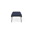 Waterfall Reception Waiting Room Healthcare 3-Seat Bench / Black Steel / Blue