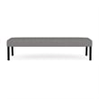 Waterfall Reception Waiting Room 3-Seat Bench / Black Steel / Light Gray