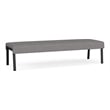 Waterfall Reception Waiting Room 3-Seat Bench / Black Steel / Light Gray