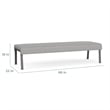 Waterfall Reception Waiting Room 3-Seat Bench / Black Steel / Light Gray