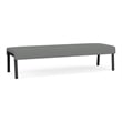 Waterfall Reception Waiting Room 3-Seat Bench / Black Steel / Light Gray