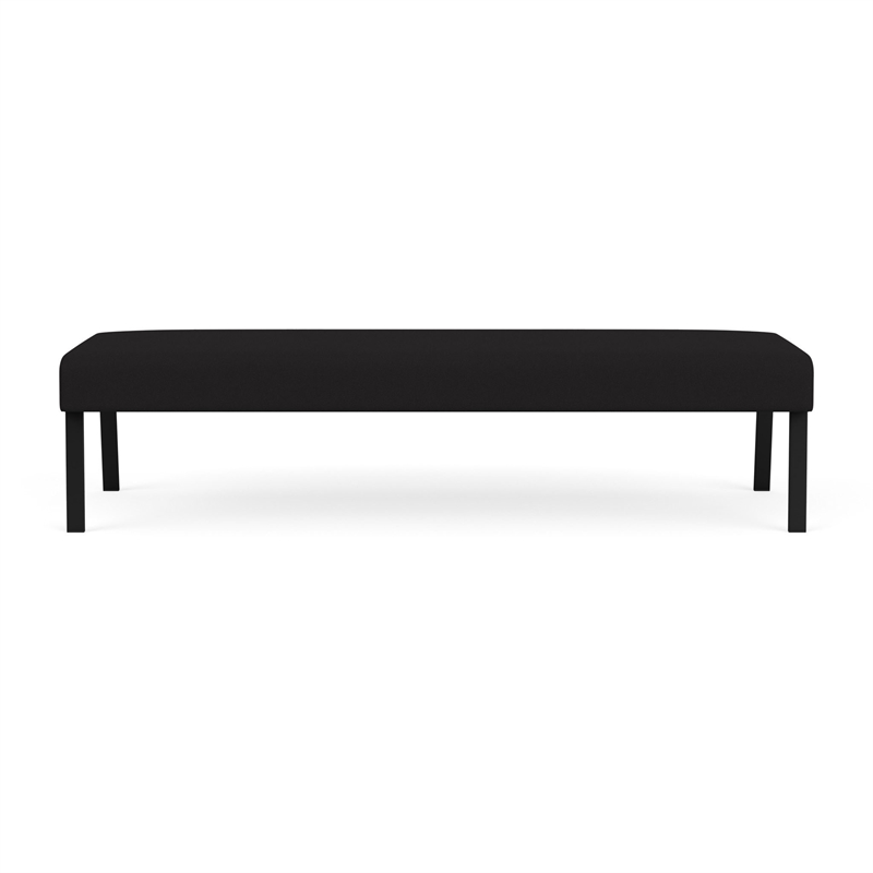 Waterfall Reception Waiting Room Healthcare 3-Seat Bench / Black Steel / Black