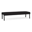 Waterfall Reception Waiting Room Healthcare 3-Seat Bench / Black Steel / Black