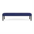 Waterfall Reception Waiting Room Healthcare 3-Seat Bench / Black Steel / Blue