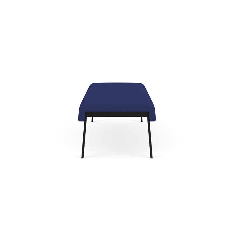 Waterfall Reception Waiting Room Healthcare 3-Seat Bench / Black Steel / Blue
