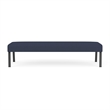 Waterfall Reception Waiting Room Healthcare 3-Seat Bench / Charcoal Steel / Blue