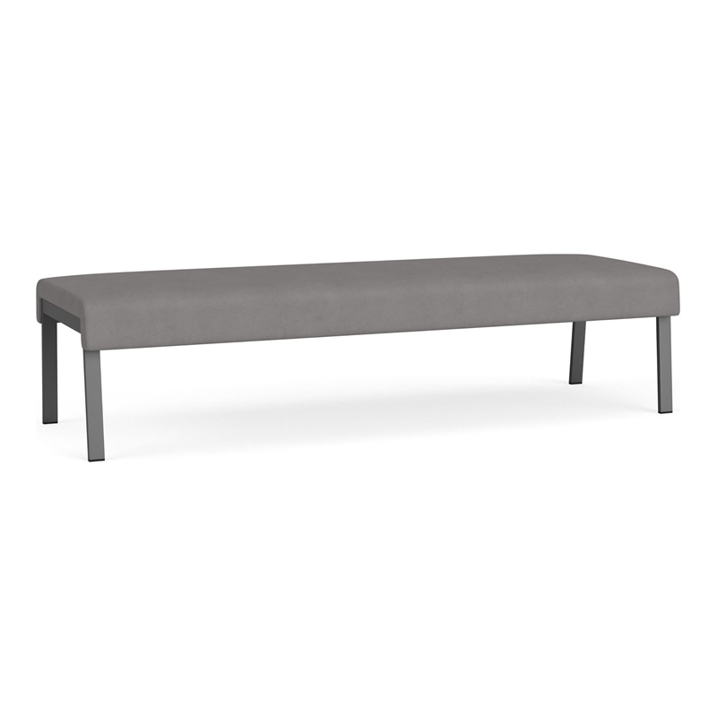 Waterfall Reception Waiting 3-Seat Bench / Charcoal Steel / Light Gray