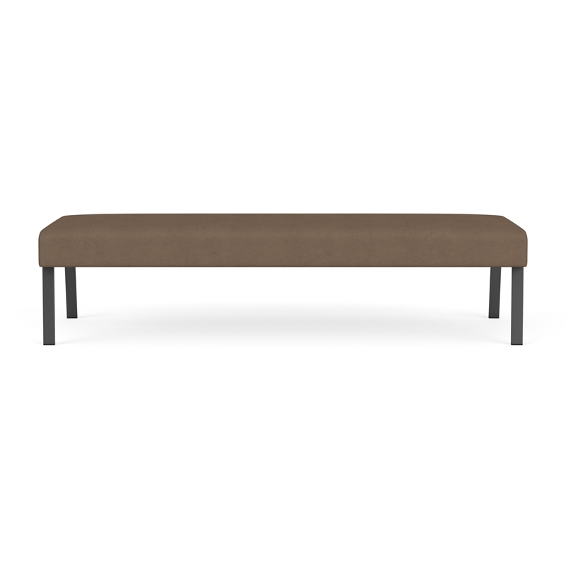 Waterfall Reception Waiting Room 3-Seat Bench / Charcoal Steel / Brown