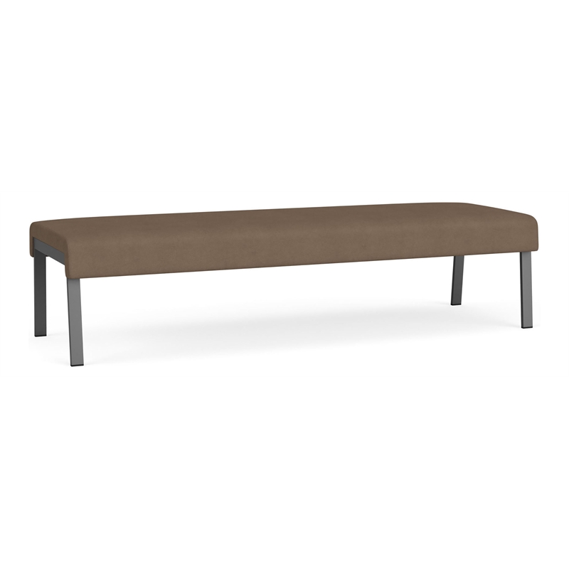 Waterfall Reception Waiting Room 3-Seat Bench / Charcoal Steel / Brown