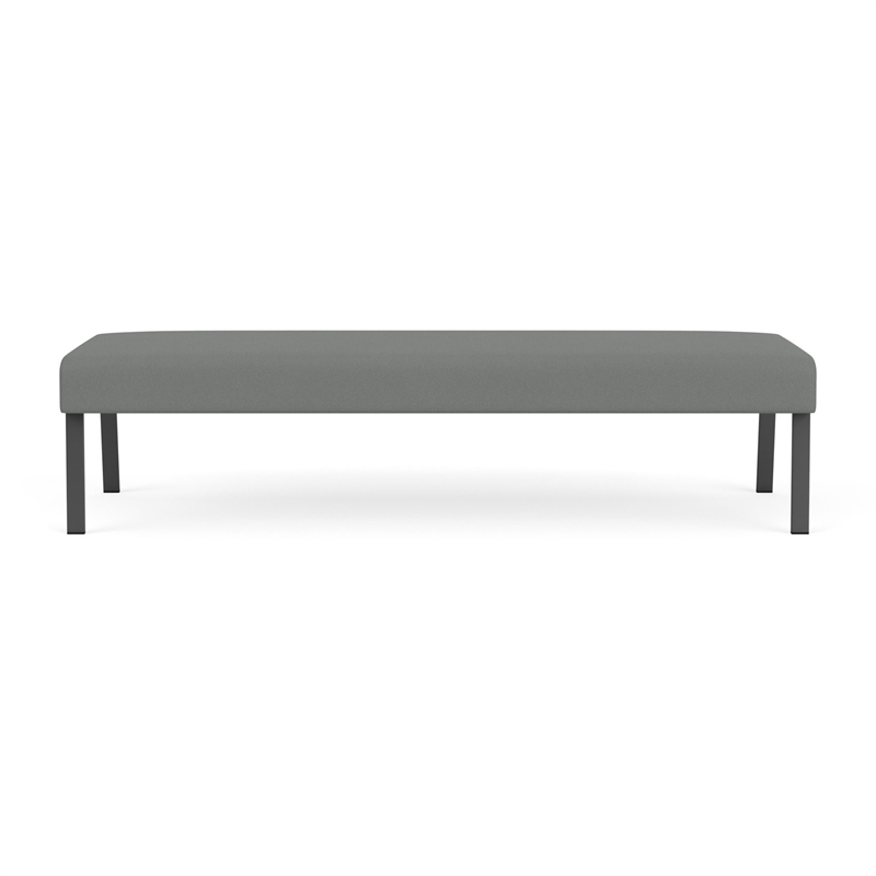 Waterfall Reception Waiting 3-Seat Bench / Charcoal Steel / Light Gray