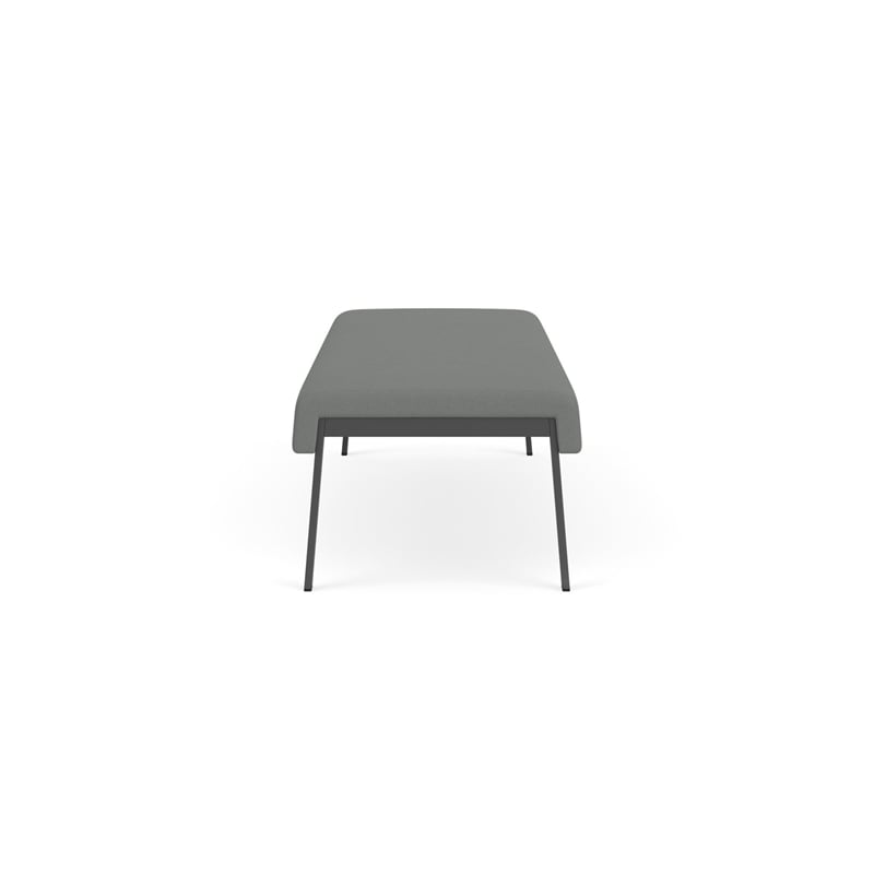 Waterfall Reception Waiting 3-Seat Bench / Charcoal Steel / Light Gray