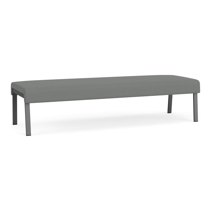 Waterfall Reception Waiting 3-Seat Bench / Charcoal Steel / Light Gray