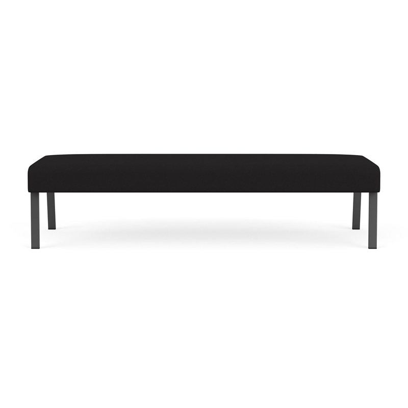 Waterfall Reception Waiting Room 3-Seat Bench / Charcoal Steel / Black