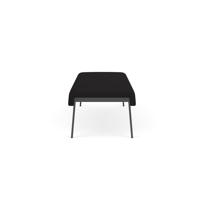 Waterfall Reception Waiting Room 3-Seat Bench / Charcoal Steel / Black