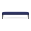 Waterfall Reception Waiting Room Healthcare 3-Seat Bench / Charcoal Steel / Blue