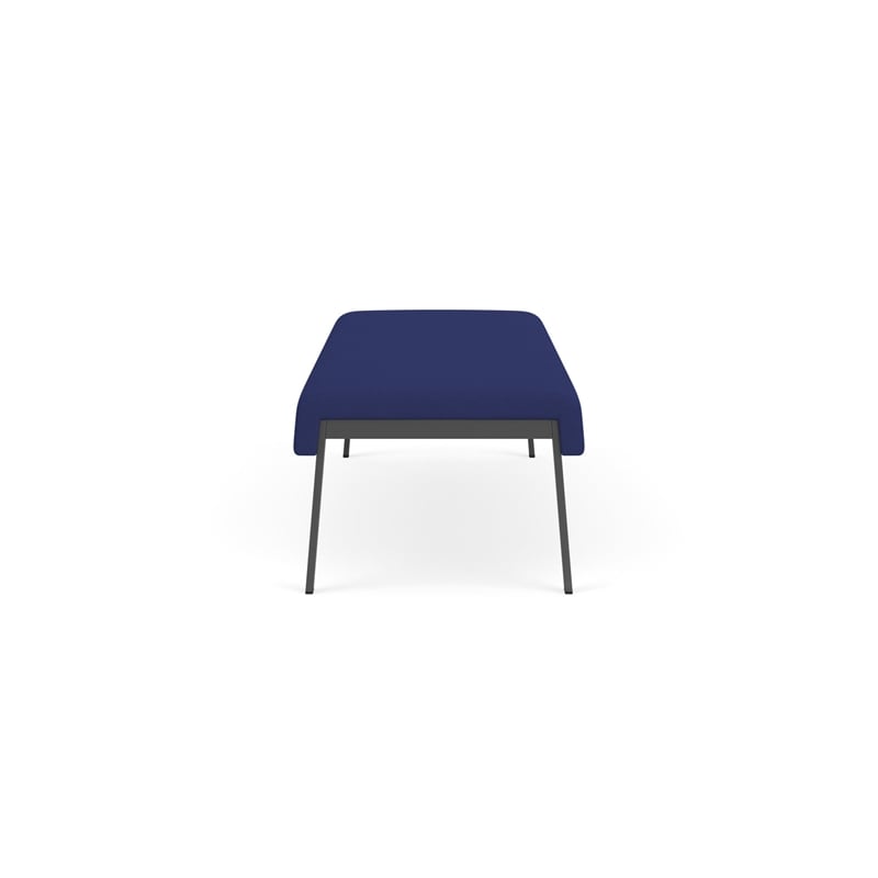 Waterfall Reception Waiting Room Healthcare 3-Seat Bench / Charcoal Steel / Blue