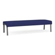Waterfall Reception Waiting Room Healthcare 3-Seat Bench / Charcoal Steel / Blue