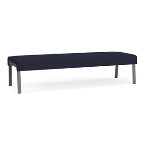 Waterfall Reception Waiting Room 3-Seat Bench / Charcoal Steel / Navy Blue