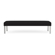 Waterfall Reception Waiting Room Healthcare 3-Seat Bench / Silver Steel / Black