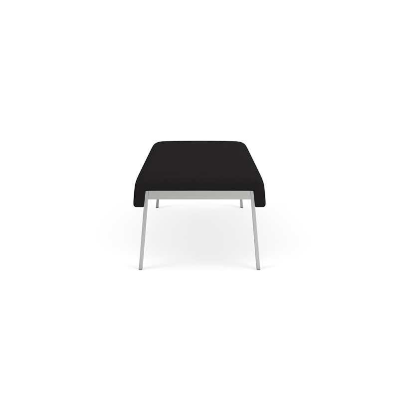 Waterfall Reception Waiting Room Healthcare 3-Seat Bench / Silver Steel / Black