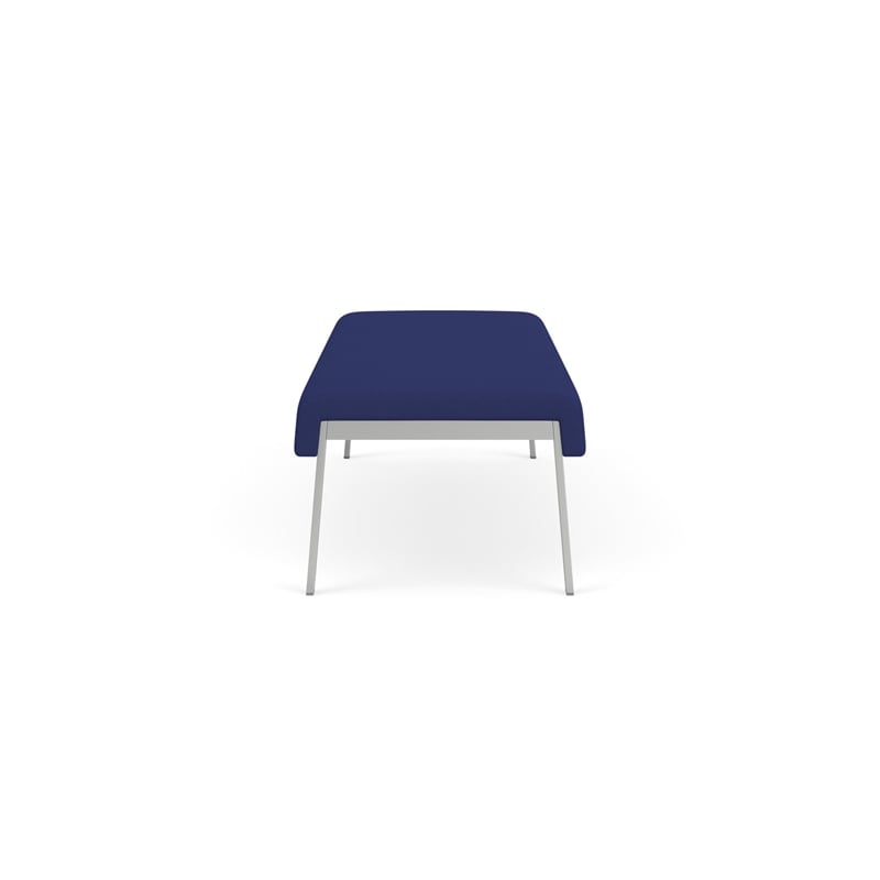 Waterfall Reception Waiting Room Healthcare 3-Seat Bench / Silver Steel / Blue