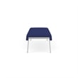 Waterfall Reception Waiting Room Healthcare 3-Seat Bench / Silver Steel / Blue