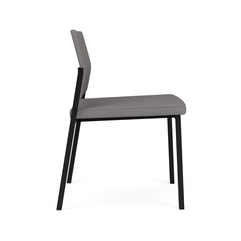 Avon Reception Waiting Armless Chair UPH Seat Back / Black Steel / Light Gray