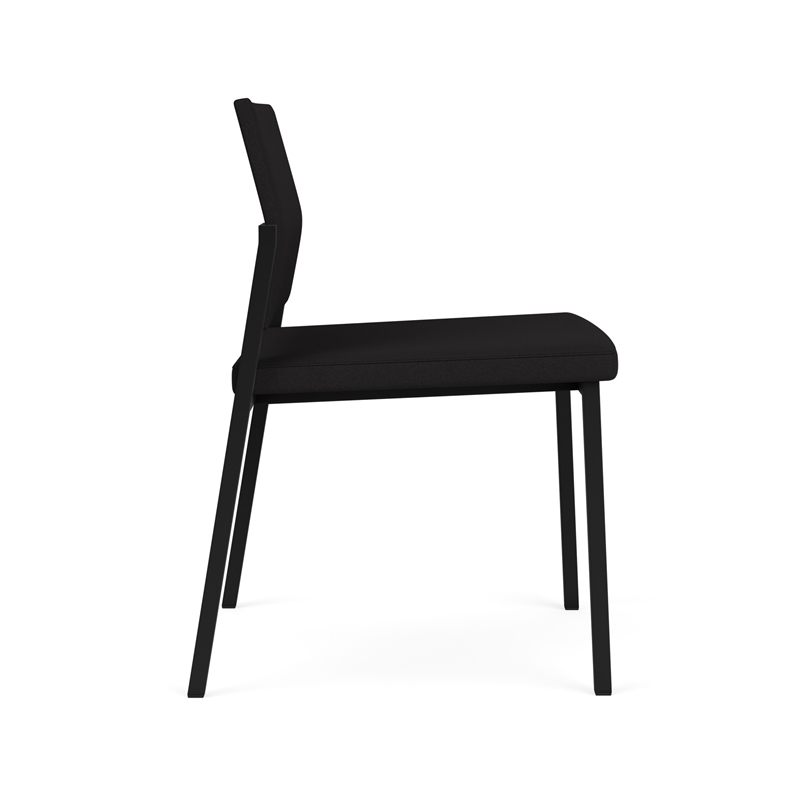 Avon Reception Waiting Armless Chair UPH Seat Back / Black Steel / Black