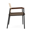 Avon Reception Guest Chair UPH Seat HPL Back / Black Steel / Natural / Brown