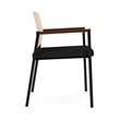 Avon Reception Guest Chair UPH Seat HPL Back / Black Steel / Natural / Black