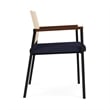 Avon Reception Guest Chair UPH Seat HPL Back / Black Steel / Natural / Navy Blue