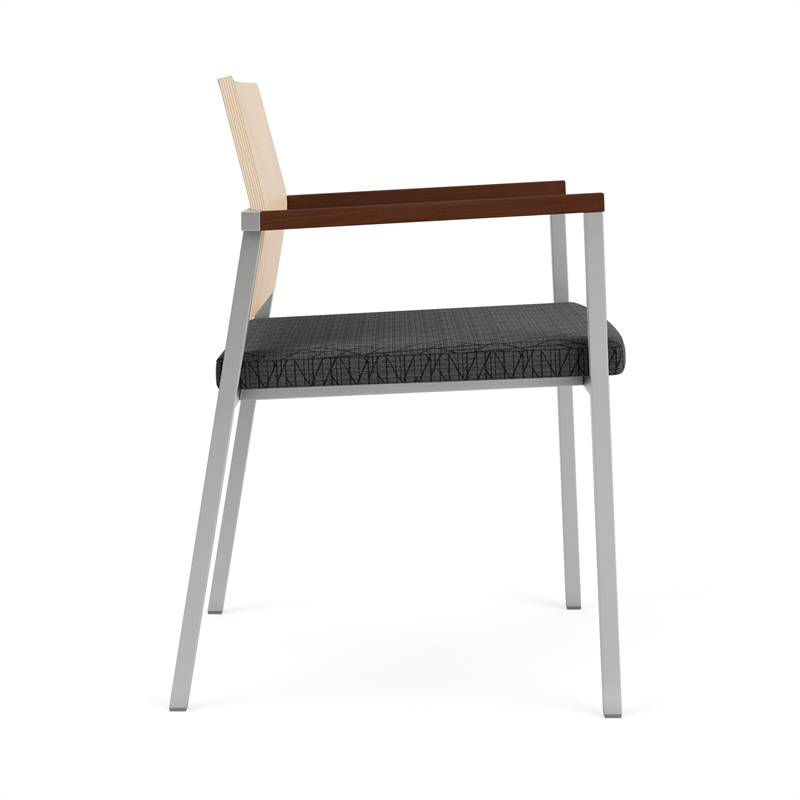 Avon Reception Guest Chair UPH Seat HPL Back / Silver / Natural / Dark Gray