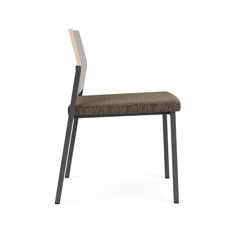 Avon Reception Armless Chair UPH Seat HPL Back / Charcoal / Mahogany / Brown