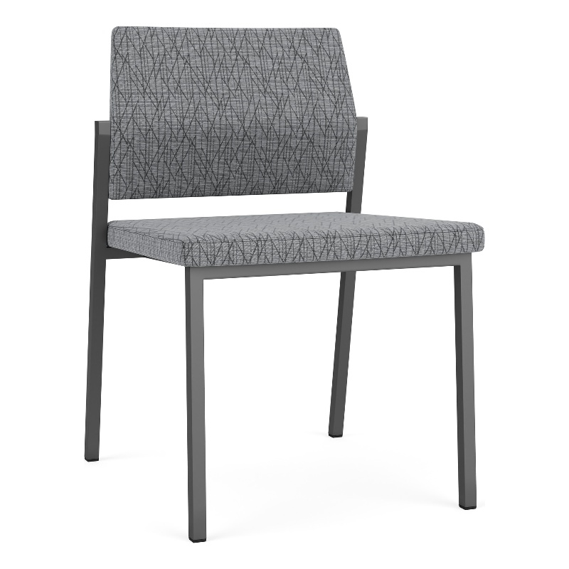 Avon Reception Waiting Armless Chair UPH Seat Back / Charcoal Steel / Gray