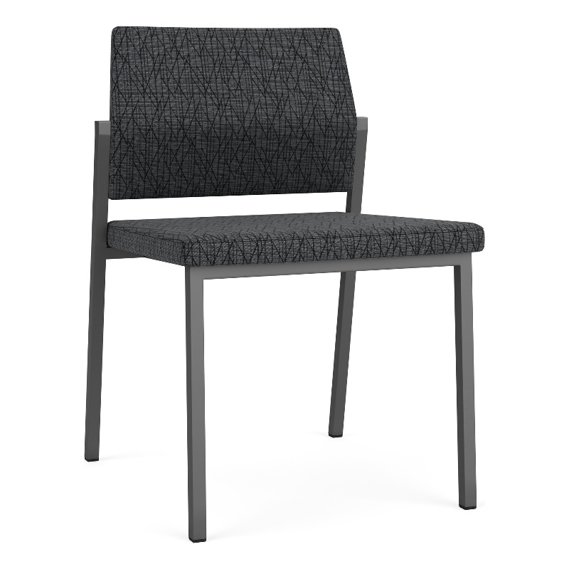 Avon Reception Waiting Armless Chair UPH Seat Back / Charcoal Steel / Dark Gray