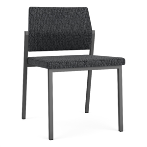 avon reception waiting armless chair uph seat back / charcoal steel / dark gray