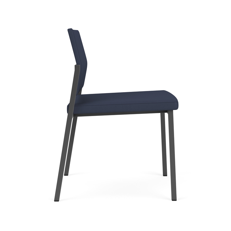 Avon Reception Waiting Armless Chair UPH Seat Back / Charcoal Steel / Blue