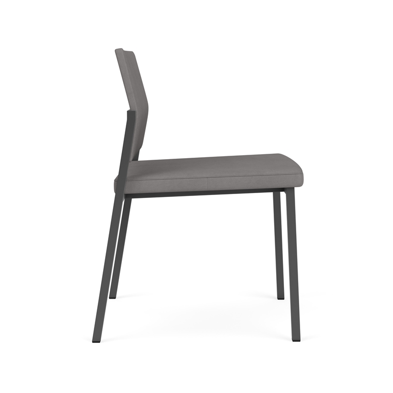 Avon Reception Waiting Armless Chair UPH Seat Back / Charcoal Steel / Light Gray