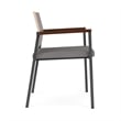 Avon Reception Guest Chair UPH Seat HPL Back / Charcoal Steel / Walnut / Gray