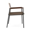 Avon Reception Guest Chair UPH Seat HPL Back / Charcoal Steel / Walnut / Brown