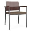 Avon Reception Guest Chair UPH Seat HPL Back / Charcoal Steel / Walnut / Brown