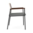 Avon Reception Guest Chair UPH Seat HPL Back / Charcoal Steel / Walnut / Gray