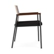 Avon Reception Guest Chair UPH Seat HPL Back / Charcoal Steel / Walnut / Black