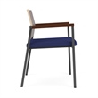Avon Reception Guest Chair UPH Seat HPL Back / Charcoal Steel / Walnut / Blue